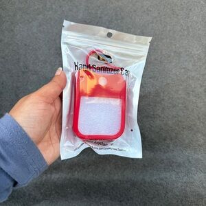 TikTok viral Red Hand Sanitizer Holder silicone square keychain hang clip